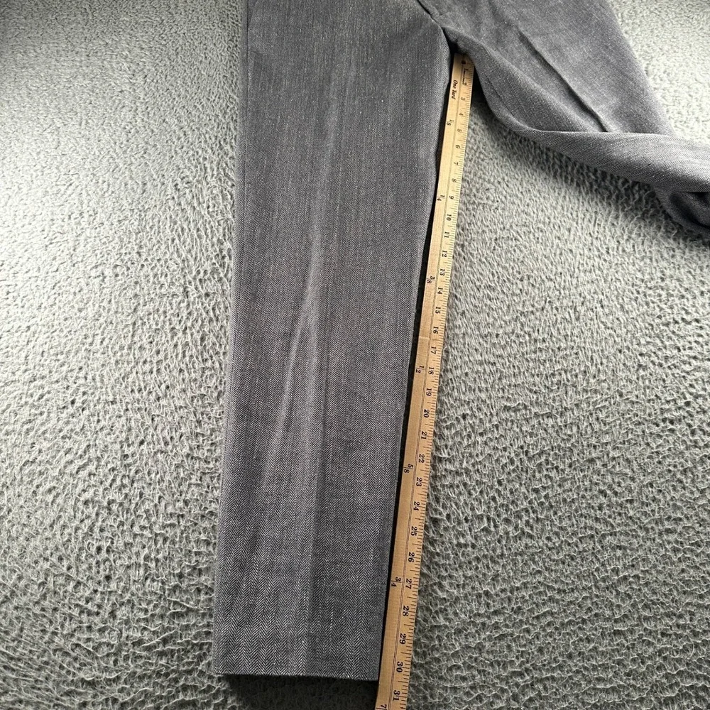 J.Crew Ludlow Slim Pants Mens 33x32 Gray Herringbone Italian Cloth Dress Trouser